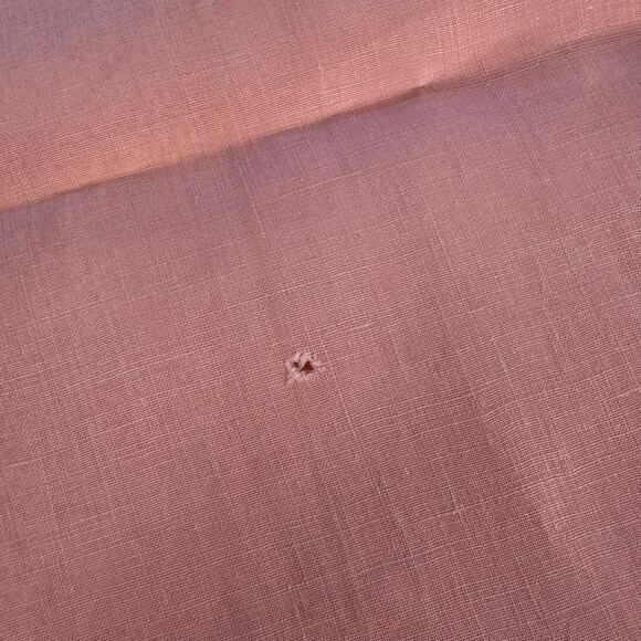 VTG Linen Handmade Pink & Green Floral Embroidery Tea Towel Shabby Chic READ - Picture 6 of 7